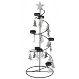 Photophore sapin - métal - noir