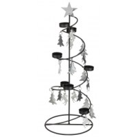 Photophore sapin - métal - noir