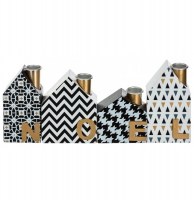 Photophore maison - lot de 4 - bois