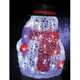 Bonhomme de neige lumineux - h 28 cm - décoration extérieur
