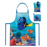 Tablier pour enfant avec gant et manique - le monde de némo - disney