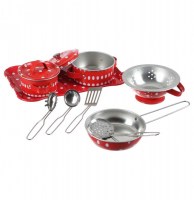 Batterie de cuisine - 11 pièces - rouge