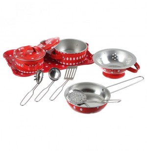 Batterie de cuisine - 11 pièces - rouge