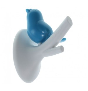 Accroche torchon - patère birdy bleu