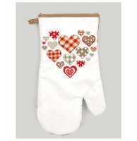 Gant de cuisine avec motifs coeurs - anicette
