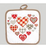 Manique de cuisine avec motifs coeurs - anicette