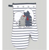 Gant de cuisine avec motifs chats - félin