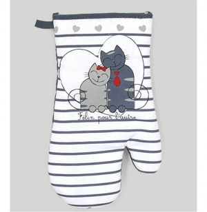 Gant de cuisine avec motifs chats - félin