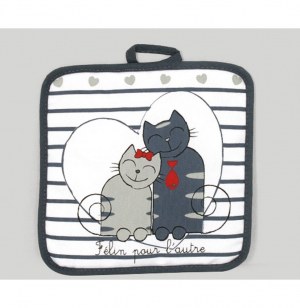 Manique de cuisine avec motifs chats - félin