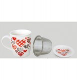 Mug + infuseur à thé avec motifs coeurs- anicette