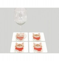 Dessous de verres - lot de 4 - chaton