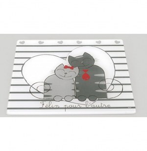 Dessous de plat en verre - décoration de table chats - félins