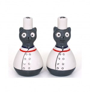Ensemble salière et poivrière - décoration chat
