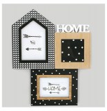 Porte photo avec inscription "home" - 3 vues - wild