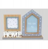 Porte photo avec inscription "home" - 2 vues - polaire
