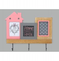 Cadre photos mural avec crochets - 3 photos - mady