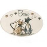 Plaque de porte à accrocher - bain - imprimés chats