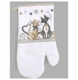 Gant de cuisine - imprimé chats - 17 x 29 cm