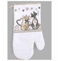 Gant de cuisine - imprimé chats - 17 x 29 cm