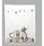 Torchon - imprimé chats - 45 x 60 cm