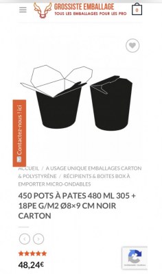 Grossiste-Emballage Restauration, hôtellerie, snacks et vente à emporté