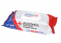 Lingettes humides antibactériennes 60 PCS EN14476 VIRUCIDE ALCOOL