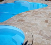 Margelle Travertin Mixte 1er Choix 61x33x3cm - Bord Rond