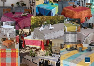 LOTS DE TISSUS JACQUARDS TEINTS EN FILS POUR NAPPES SERVIETTES ET CHEMINS DE TABLE