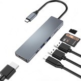 Adaptateur 7in1 HUB USB-C HDMI 4K SD POUR Macbook Pro / Air H4
