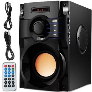 HAUT-PARLEUR SANS FIL 350W BOIS RADIO FM BOOMBOX A10