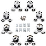 ROULEAUX POUR CABINE DE DOUCHE 8 PCS. ROUES DOUBLES CHROMÉES