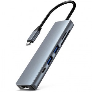 Adaptateur 7in1 HUB USB-C HDMI 4K SD POUR Macbook Pro / Air H4