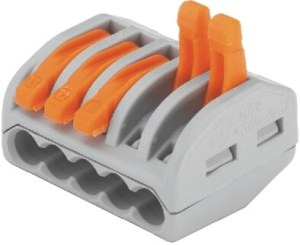 40 Bornes de connexions Wago 222-415 automatique 5 entrées fil souple rigide