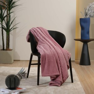 PLAID CÔTELÉ FLANELLE EFFET FOURRURE