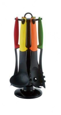  Lot de 7 ustensiles de Cuisine en Silicone avec poignée en et Support Rotatif