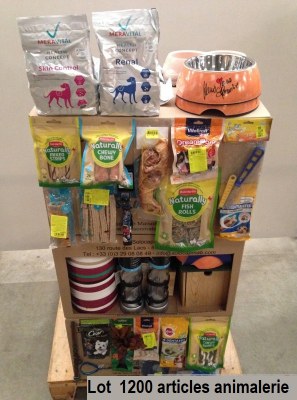 Palette destockage 1250 articles animalerie