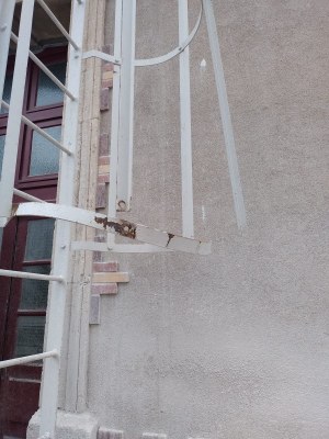 Echelle à crinoline et plateforme métallique