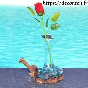 Destockage verre soufflé sur bois