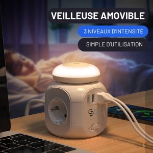 Lot de multiprises cubiques GOODPOWER – 3 prises + 3 ports USB – Neuf sous emballage –...