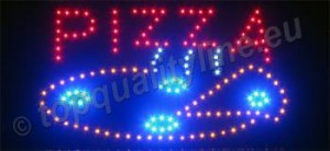 Enseigne lumineuse LED Pizza animée