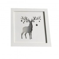 Cadre lumineux - renne - blanc