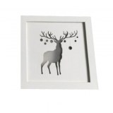 Cadre lumineux - renne - blanc