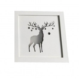 Cadre lumineux - renne - blanc