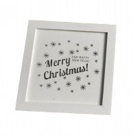 Cadre lumineux - joyeux no Ğl - blanc