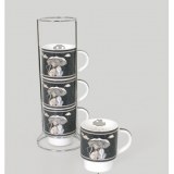 Set de 4 mugs - umbrella - h 27 x d 7 cm