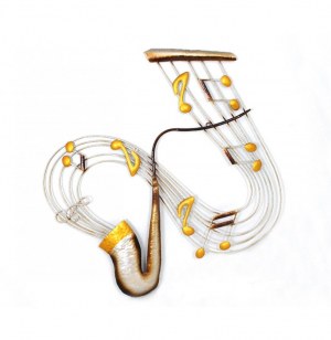 Décoration murale - forme de saxophone - 79 x 77 cm