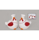 Ensemble salière et poivrière en forme de poules - gourmet