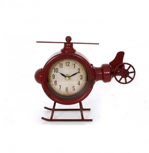 Pendule - hélicoptère - rouge - 23 x 18 cm