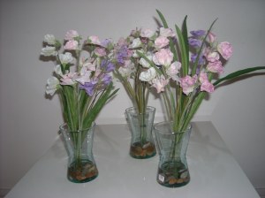 LOT DE COMPOSITION FLORALE ARTIFICIELLE DE POIS DE SENTEUR