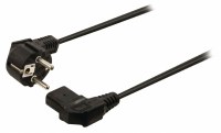 Câble dalimentation Schuko mâle coudé - IEC-320-C13 coudé 2.00 m noir